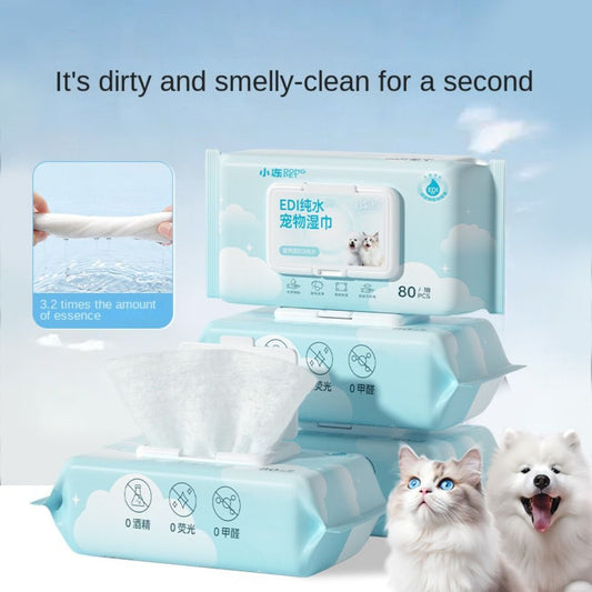 Dog Wipes 80Pcs: Tear Stain & Ear Cleaner for Dogs