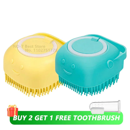 Silicone Dog Brush: Shampoo Dispenser & Pet Massage Tool