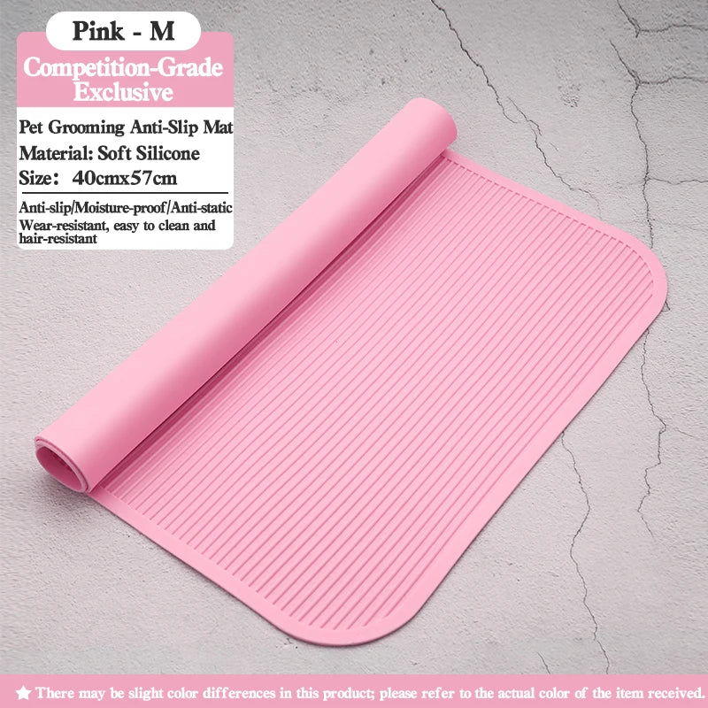 Silicone Waterproof Pet Grooming Table Anti-Slip Pad Beauty Mat Upgrade Model with Beautician Sign Competition Pad