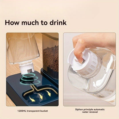 Automatic Pet Feeder & Drinker - Smart Portion Control Set