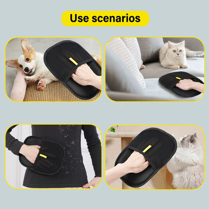Pet Hair Removal Gloves - Reusable, Double-Sided Grooming