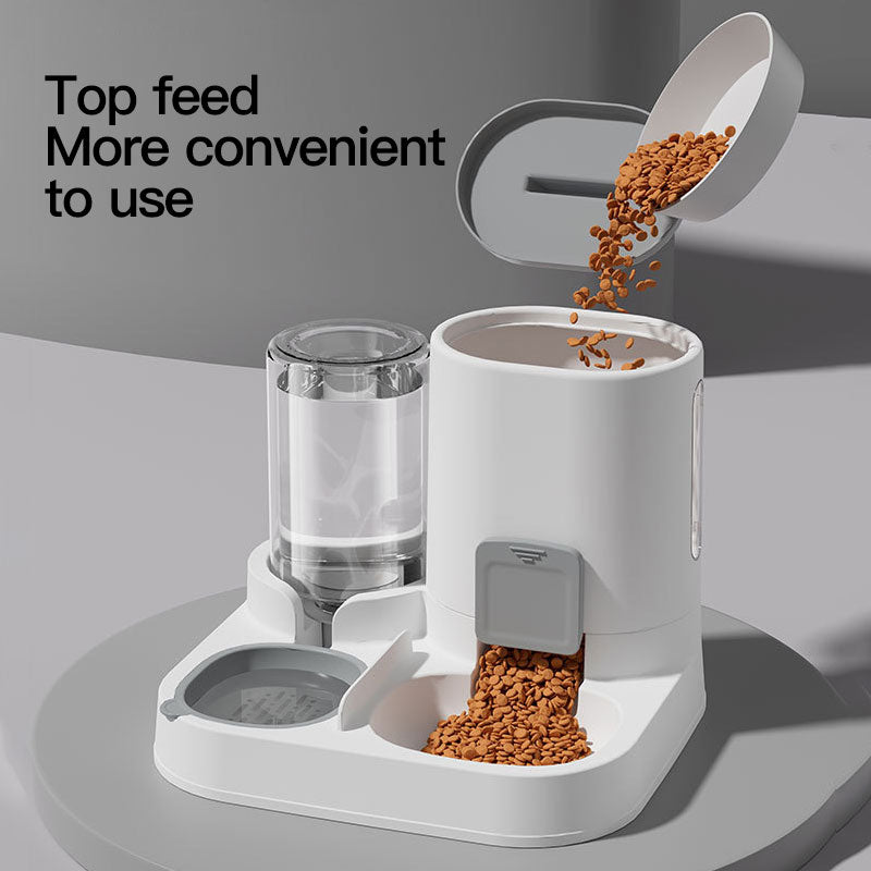 Automatic Cat Water Dispenser & Feeder - Spill-Proof Design