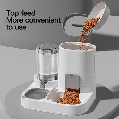 Automatic Cat Water Dispenser & Feeder - Spill-Proof Design