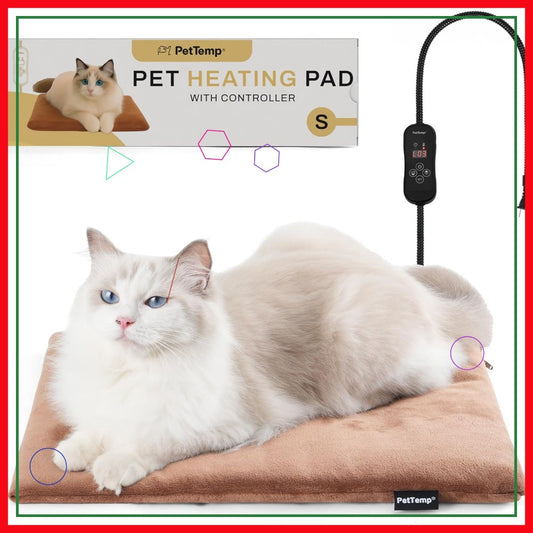 Cat Heating Pad: 5 Heat Levels, Timer, Auto Shut-Off