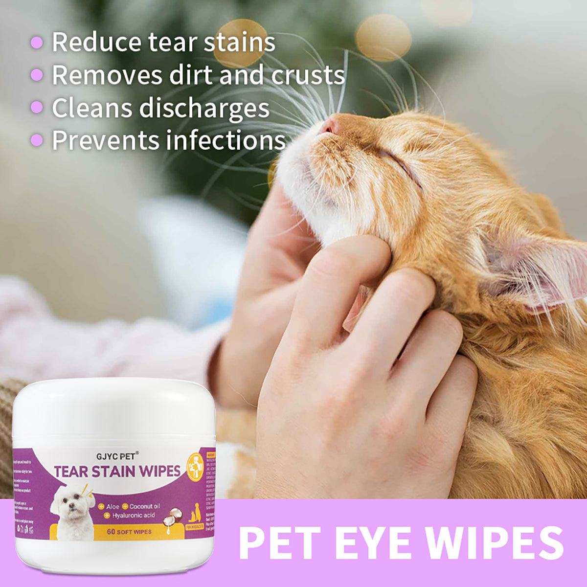 Dog Wipes: Tear Stain Remover for Pets, No Irritation