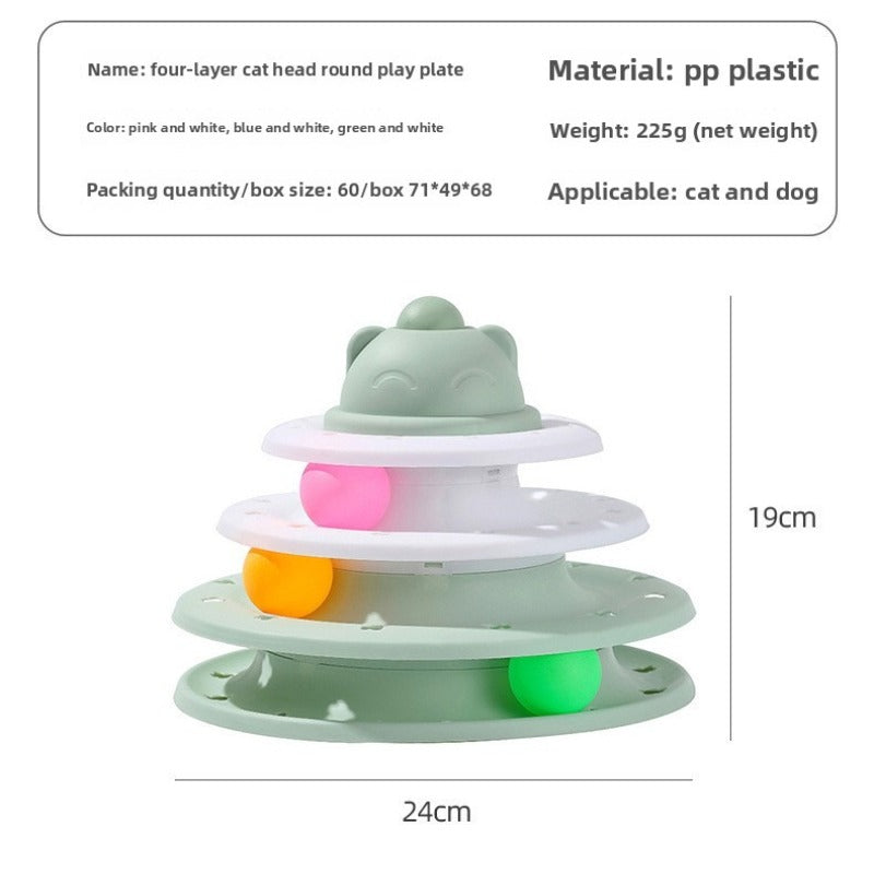 Cat Toy Wheel Ball: Interactive Track Amusement Disk