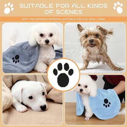 Pet Drying Towel for Dog Cat, Super Absorbent Soft Puppy Kitten Bath Towel, Household Pet Shower Cleaning Supplies