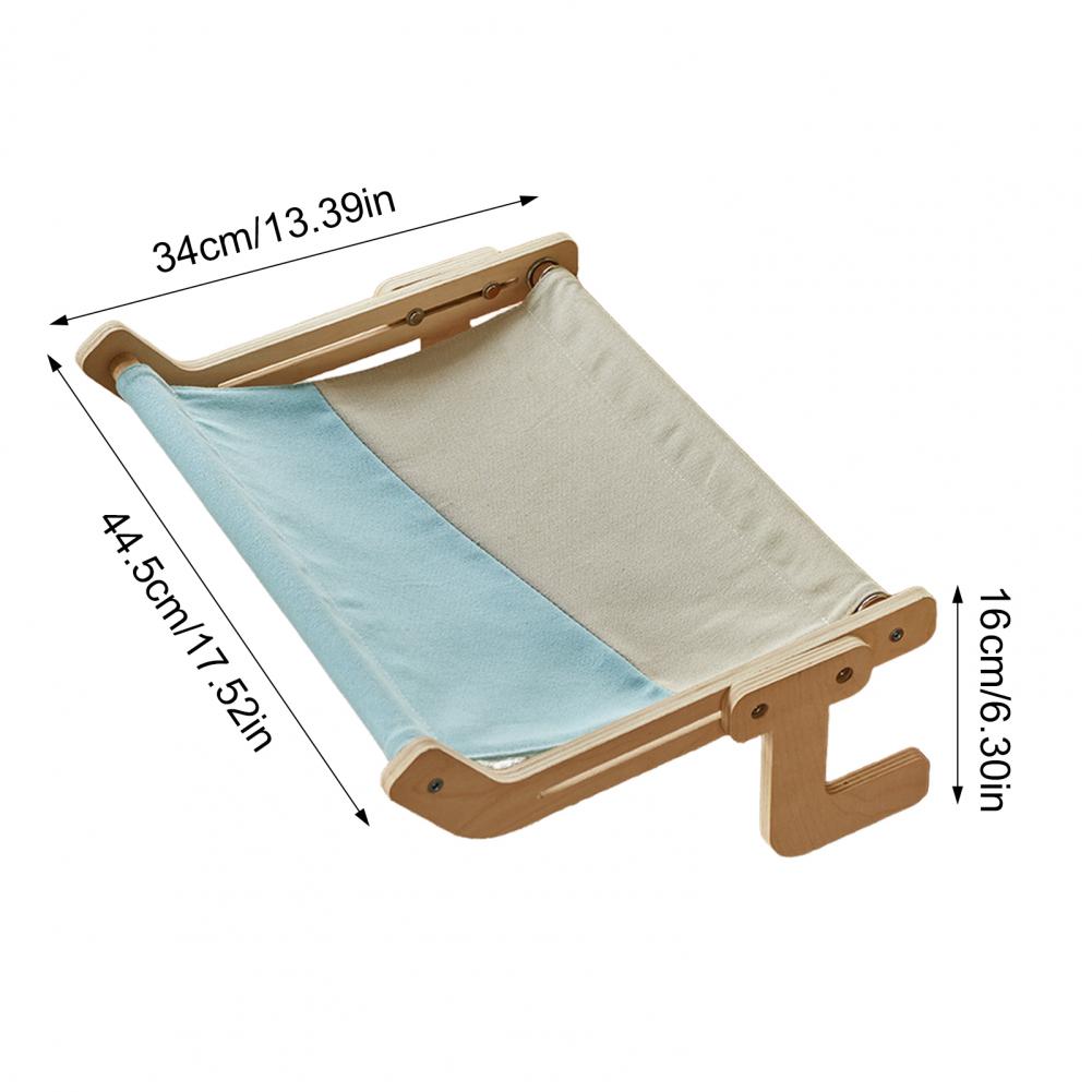 Cat Bed: Cat Hammock Bedside Adjustable Window Perch No Drill Wood Frame