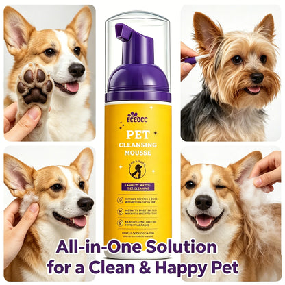 Waterless Pet Dry Shampoo Foam Mousse No Rinse Cleansing Grooming Solution Gentle Clean Refreshing Hair Wash for Cats Dogs All B
