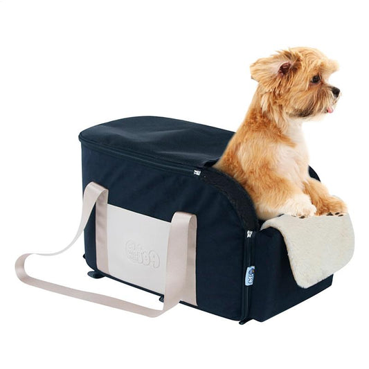 Plush Dog Car Seat - Detachable Armrest & Non-Slip Design