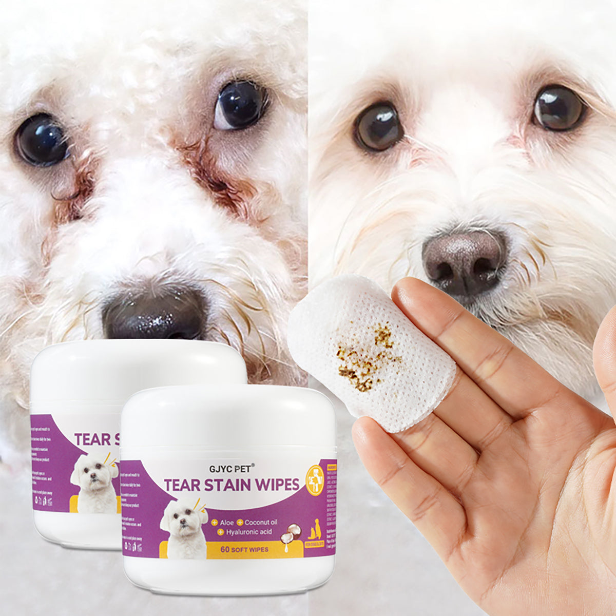 Dog Wipes: Tear Stain Remover for Pets, No Irritation