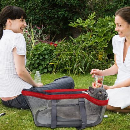 Portable Mesh Pet Carrier Bag Breathable Handbag Outdoor Travel Sling for Dog Cat Puppy