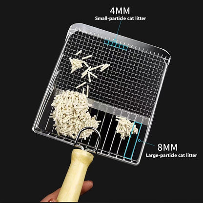 Stainless Cat Litter Scoop - Easy Clean, Wood Handle