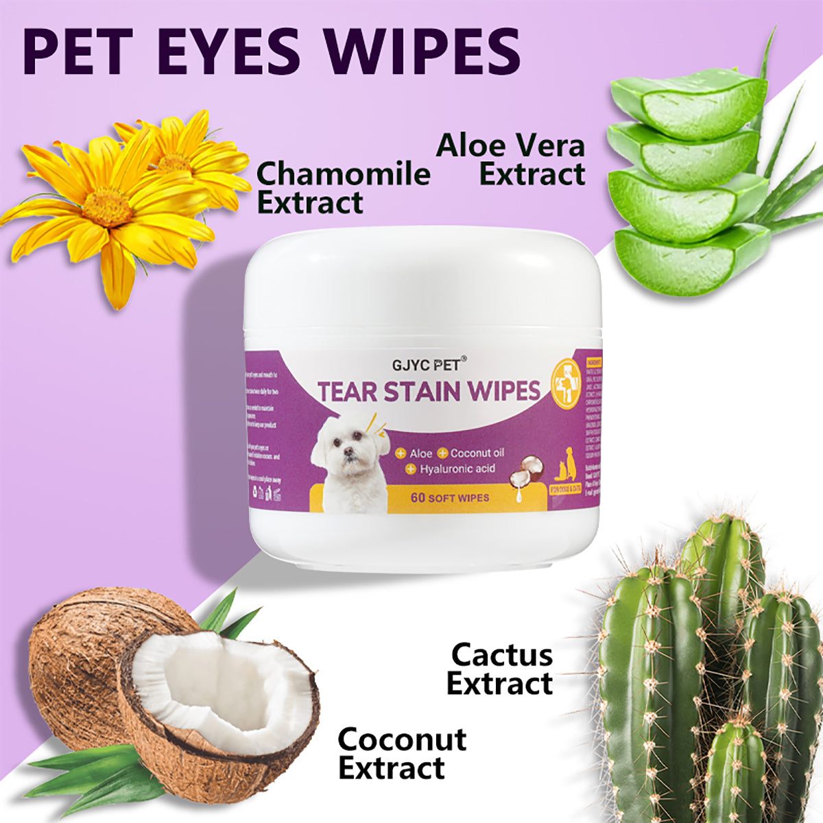 Dog Wipes: Tear Stain Remover for Pets, No Irritation