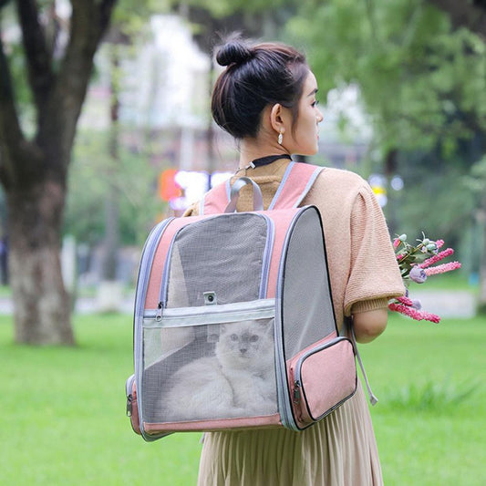 Pet Carrier Mesh Backpack for Cats & Small Dogs - Breathable