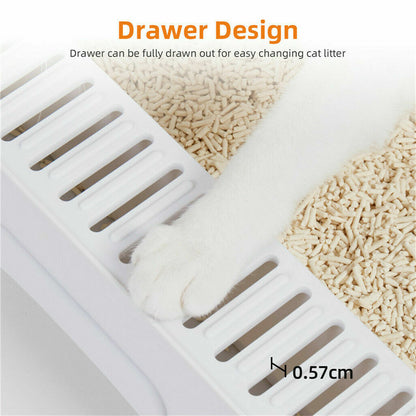 Cat Litter Box Enclosed Foldable with Scoop & Tray Sifting
