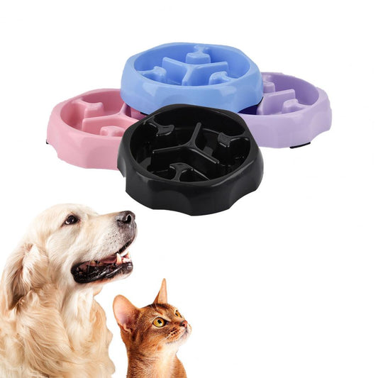 Slow Feeder Dog Bowl for Large Breeds - Anti-Spill, Round Shape