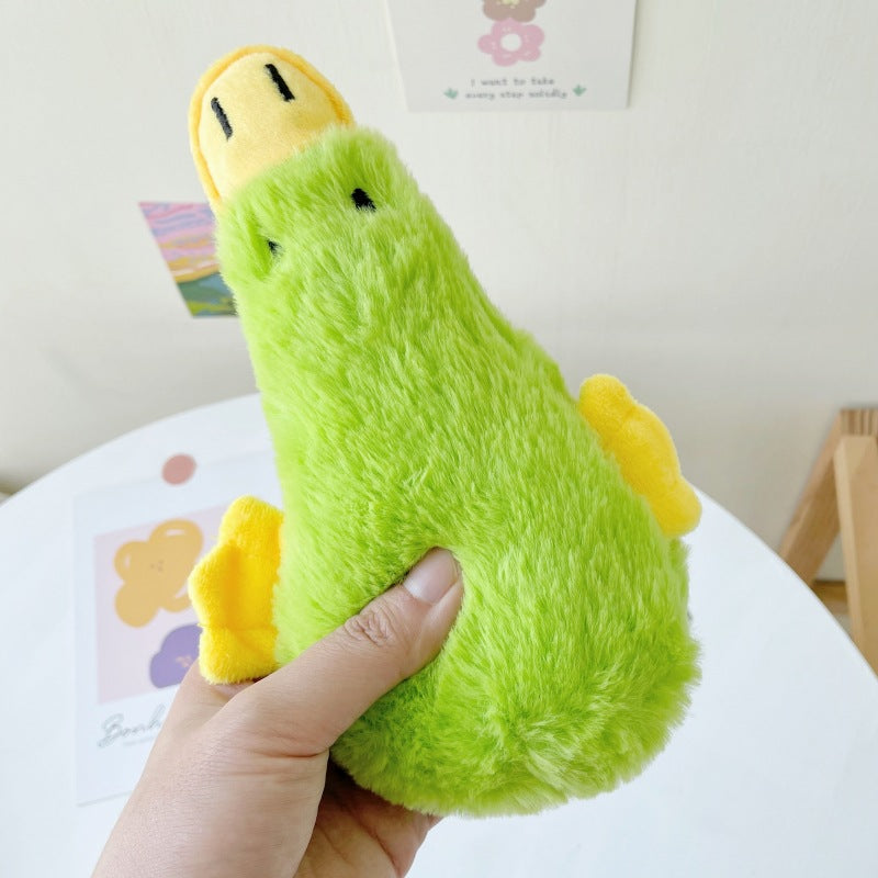 Pet Dog Toys: Plush Duck Toy - Squeaky Fun for Small Dogs & Cats