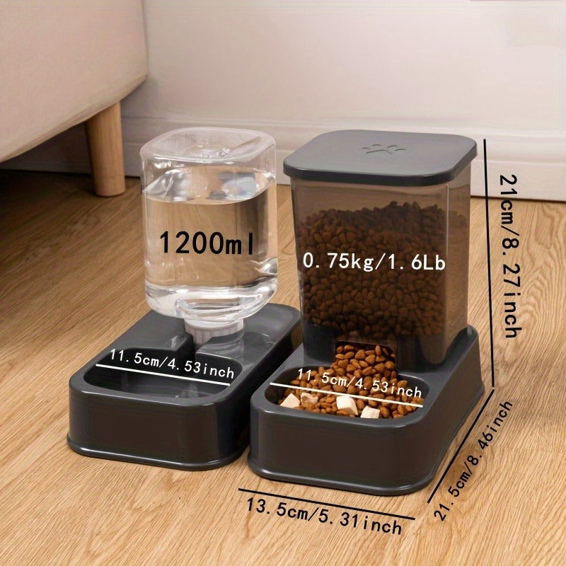 Automatic Pet Feeder & Drinker - Smart Portion Control Set