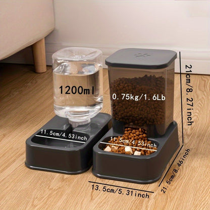 Automatic Pet Feeder & Drinker - Smart Portion Control Set