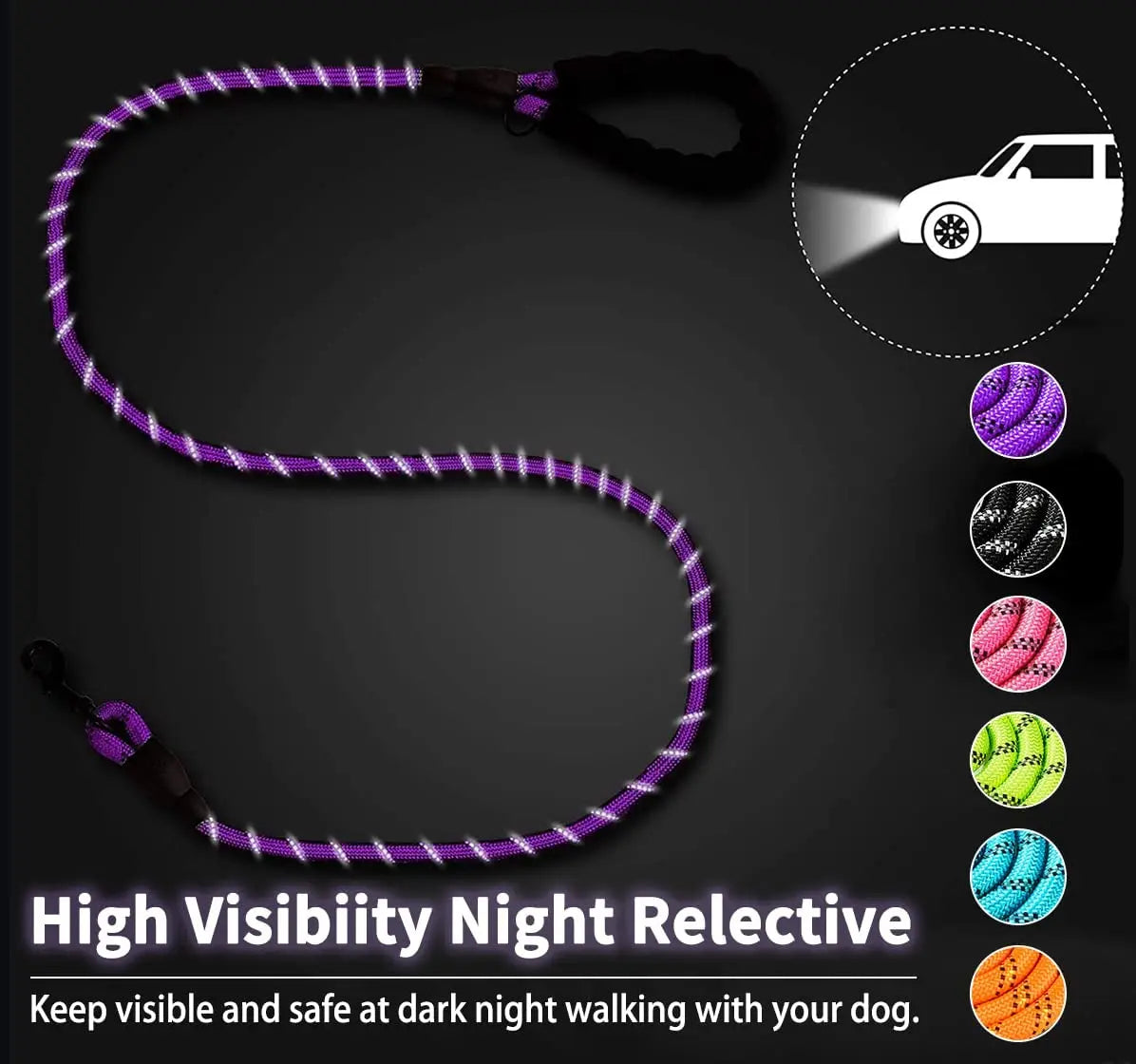 Dog Leash: Strong Reflective Dog Leash for All Sizes
