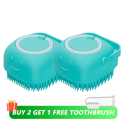 Silicone Dog Brush: Shampoo Dispenser & Pet Massage Tool