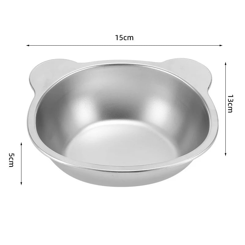 BOOTEELY Tilted Cat Bowl Stainless Steel Cat Food Bowls with Metal Stand Food and Water Dish for Cats Kitten Puppies Feeders Cat Supplies