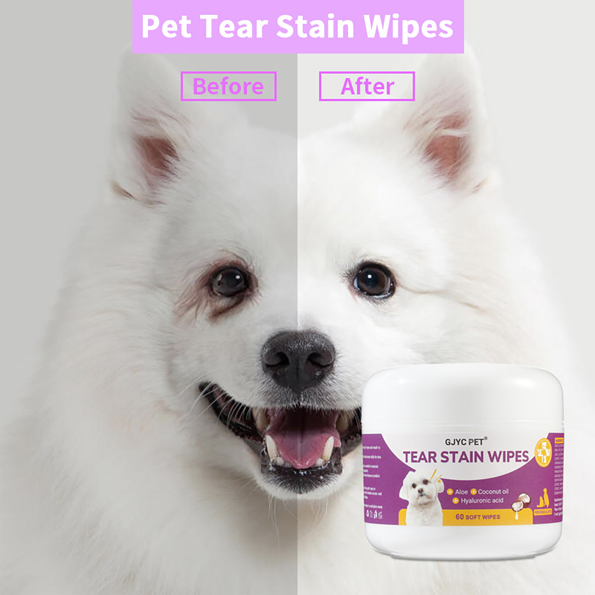 Dog Wipes: Tear Stain Remover for Pets, No Irritation