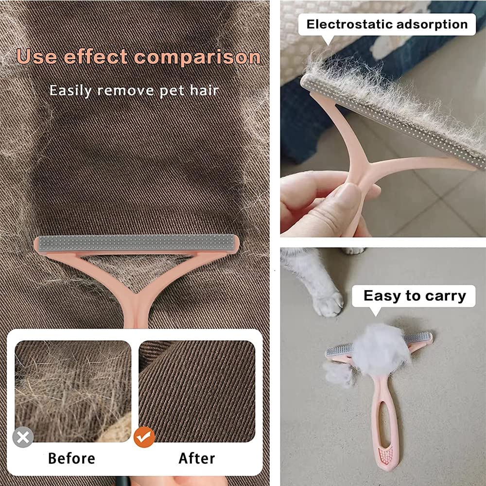 Dog Brush: Silicone Pet Hair Remover - Double Sided Lint Eliminator