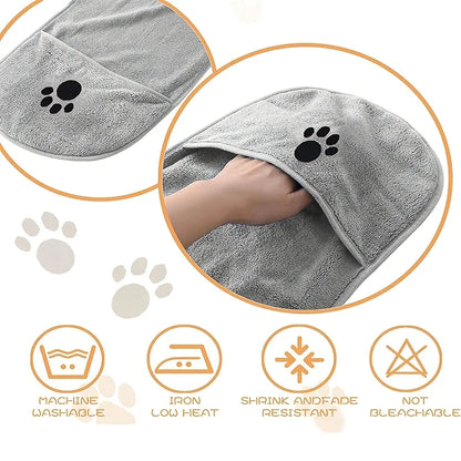 Pet Drying Towel for Dog Cat, Super Absorbent Soft Puppy Kitten Bath Towel, Household Pet Shower Cleaning Supplies
