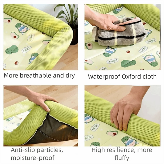 Square Cooling Puppy Bed Breathable Soft Dog Sleeping Pad Neck-protecting Dirt-resistant Pet Cooling Mat for Dogs