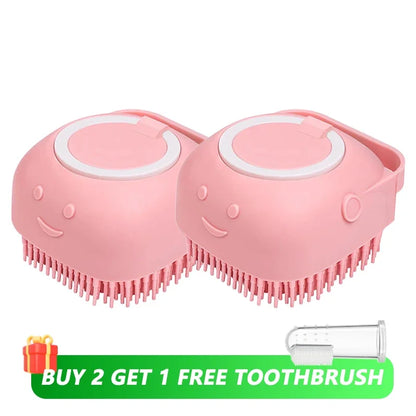 Silicone Dog Brush: Shampoo Dispenser & Pet Massage Tool