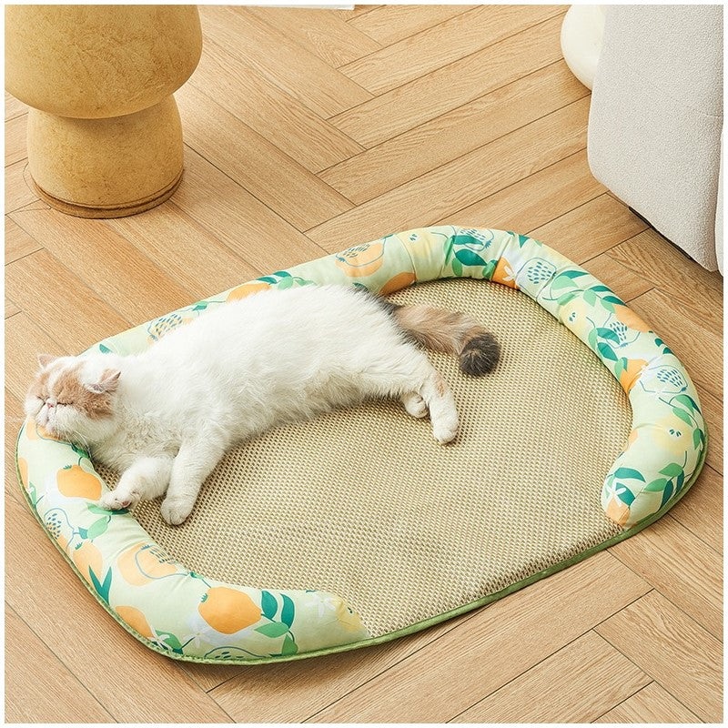 Pet Bed: Dog Mat Cooling Summer Pad Mat For Dogs Cat Blanket Sofa Breathable Pet Dog Bed Summer Washable For Small Medium Large Dogs Car