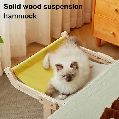 Cat Bed: Cat Hammock Bedside Adjustable Window Perch No Drill Wood Frame
