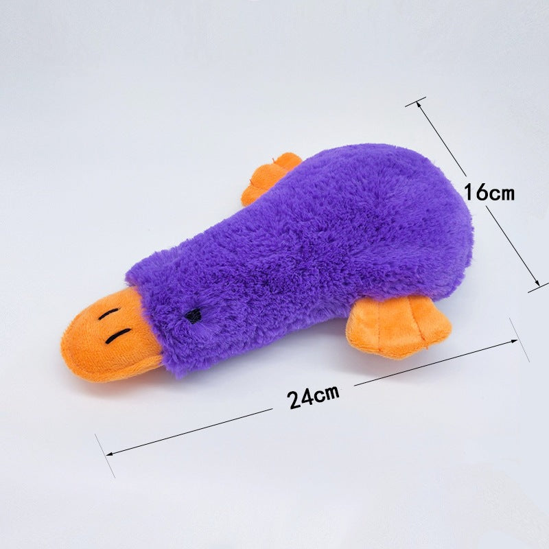 Pet Dog Toys: Plush Duck Toy - Squeaky Fun for Small Dogs & Cats