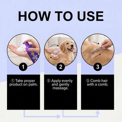Pet Cleansing Mousse Gentle Dirt Remove Skin Soothing Odor Eliminator Long Lasting Fragrance No Rinse Dog Shampoo Foam 60ml