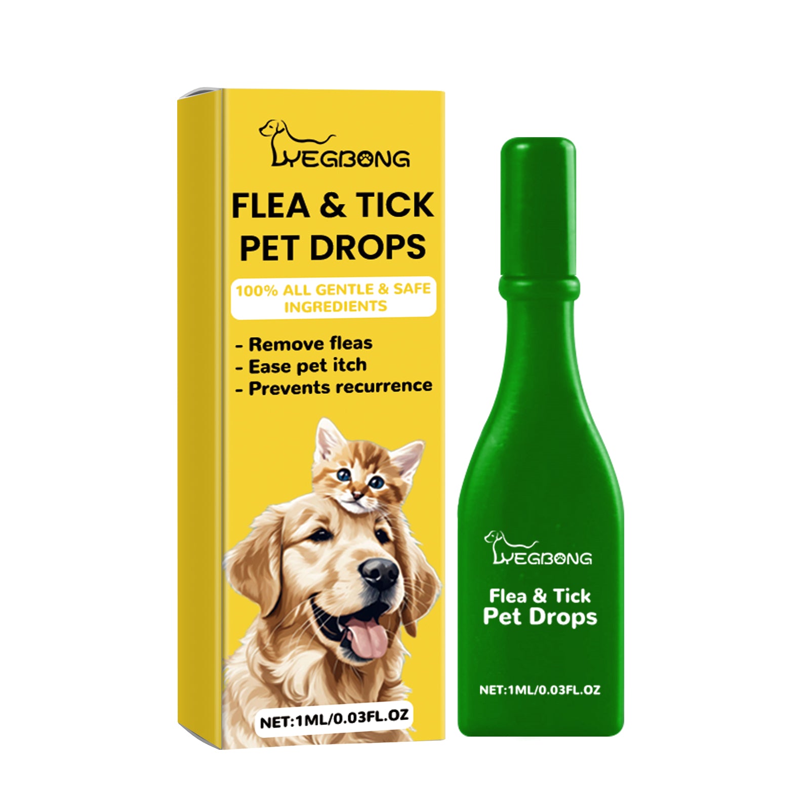 Dog Tick Flea Treatment Drops: Repel Fleas, Healthy Skin, Glossy Coat