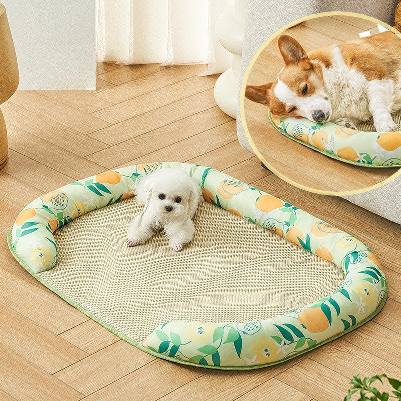 Pet Bed: Dog Mat Cooling Summer Pad Mat For Dogs Cat Blanket Sofa Breathable Pet Dog Bed Summer Washable For Small Medium Large Dogs Car